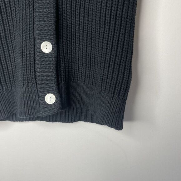 MADEWELL Cutaway Sweater Vest Women Small Black Button Up NEW Cotton Blend NQ338 - Picture 4 of 11